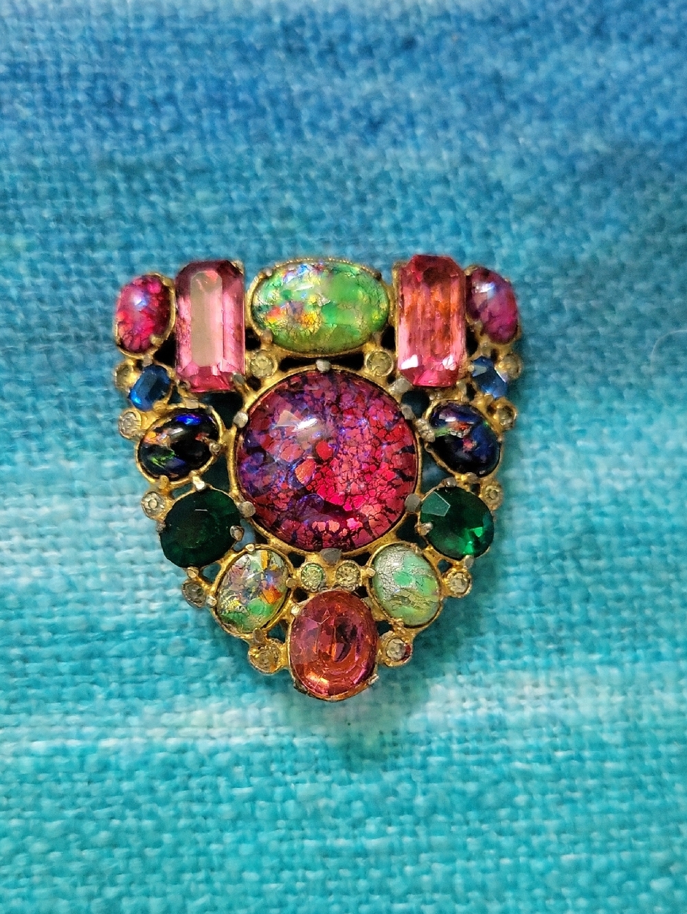 Jeweled Cluster Brooch